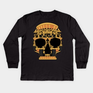 Dump Truck Skull Kids Long Sleeve T-Shirt